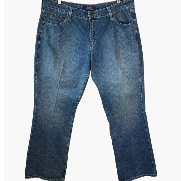 Levi Strauss Signature Y2K Bootcut Low Rise Stretch Denim Blue Jeans Misses 16 - Picture 1 of 16